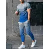 Heren trainingspakken zomer heren effen kleur T-shirt broek set mode K print trainingspak 2-delig casual kleding mannelijk oversized streetwear 230922