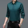 Polos Polos Fashion Polo Shirt Męski Lapel na długi czas rękawowy Polo Tshirt Męski Formalny koszulka koszulka swoboda luźna polo 230923