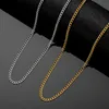 2.3/3mm Basic Curb Link Chains Not Fade Necklace DIY 304 Stainless Steel 18K Gold Plated Black Choker Necklaces Fashion Punk Design Hip Hop Jewelry Gifts 18-24 Inches