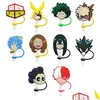 Cannucce Sts Custom My Hero Academia Soft Sile St Toppers Accessori Er Charms Tappo antipolvere riutilizzabile a prova di spruzzi Decorativo 8M Dhu09