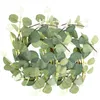 Couronnes de fleurs décoratives, 2 pièces, anneaux, feuilles d'eucalyptus artificielles, support de pilier pour mariage, porte de maison, table de printemps