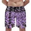 Men's Shorts Summer Board Lavender Field Sports Surf Nature Art Print Short Pants Hawaii Quick Dry Swimming Trunks Plus Size