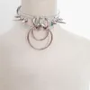 Chokers moda el yapımı berrak lazer holografik punk cezalandırır kolye seksi harajuku yaka perçin tork metal sivri bullet o-round 230923