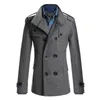 Jaquetas masculinas inverno homens quentes trincheira casaco de lã magro casual jaquetas masculino sólido gola dupla breasted peacoat parka 230923