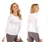 LL Align Yoga T-shirt d'entraînement à manches longues pour femme Slim Gym Swiftly Tech T-shirts de fitness entièrement extensibles Définir des hauts de course Populaire Bodybuilding Tee Girl lu