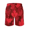 Męskie spodenki Red Leaf Board Summer Kanada Klon Runf Surf Short Pants Men Szybkie suszenie wzorca mody ponadwymiarowe pnie plażowe