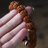 Strand Nature Vajra Bodhi Rudraksha Armband Yoga Healing Prayer Charm Armband Meditation Tibetansk buddhism Kvinnor smycken