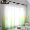 Rideau moderne dégradé couleur fenêtre tulle rideaux pour salon chambre organza voile el décoration bleu transparent 230923