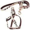 Dog Collars Leashes Designers CollarとSet Classic Plaid Leather Lash Step in Pet Harnesses for Small Medium Dogs Ca Drop Defive Dhe4g