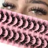 Falska ögonfransar 10pairs Mink Eyelashes Invisible Band Lash Extension Natural False Eyelashes Cross Cluster Fairy 3D Faux Big Eye Long Fake Lash 230922