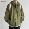 Vestes pour hommes Veste Hommes Mode Casual Lâche Poche à capuche Été Respirant Sun Preuve Solide Jeune Style Japonais Adolescents Harajuku