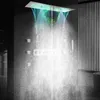 Ceiling Embedded LED Shower System With Music Speaker 36X12 Inch Shower Head Bathroom Thermostatic Shower Faucet Set