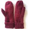 Winter Knitted Women Gloves Knitting Crochet Mittens Comfortable Cotton Velvet Twisted Flower Gloves Solid Color Wholesale