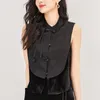 Blouses Femmes Chemises Vintage Élégantes Pour Femmes Style Chinois Sans Manches Chemisier Noir Acétate Patchwork Soie Velours Chemise Hauts