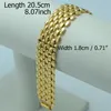 18 mm bred mesh armband 18k gult guld fylld slät modemärke armband kedja 8 07 tum kvinnors handledskedja länk2773