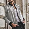 Men's Jackets Color Matching Men Jacket Stylish Mid-length Faux Suede Cardigan With Stand Collar Elastic Cuffs Multiple For Fall
