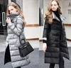 Piumino invernale da donna Parka cappotti dolcevita lungo casual leggero caldo piumino d'anatra double face capispalla moda