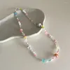 Pendentif Colliers Résine Perle Collier Femmes Cou Bijoux Perles Colorées Chaîne De Cou Matériel Adapté À La Goutte Quotidienne