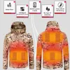 Vestes pour hommes Veste chauffante Moto Veste à capuche Hommes Femmes 7 zones USB Chauffage électrique Thermostatique Camping Veste d'hiver chaude Moto Manteaux 230923