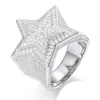 Мужское и женское серебряное стереоскопическое кольцо с пятиконечной звездой Deng Wei's Same Advanced Sense 2023, новое модное открытое кольцо в стиле хип-хоп