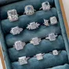 Cluster-Ringe, Temperament, voller Zirkonia, Ewigkeitsring für Frauen, 925er Sterlingsilber, exquisiter Jahrestag, Verlobungsschmuck