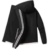 Kurtki męskie Y2K Windbreaker Zipper Men 2023 Obiterwears Varsity Striped Streetwear Harajuku z kapturem Bomber płaszcze