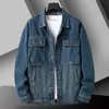 Herrjackor Bomull Denim Jacket Mens stor storlek Vintage Denim Jacket Male American High Street Fashion Spring Washed Jackets For Men Tops 230922