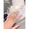 H Family Full Diamond Pig Nose Ring Small Q Diamond Women's V Gold Thicked Plating 18K Rose Gold Small Design Fashion Style