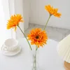 Flores decorativas 4 peças vaso artificial gerbera escovado para decoração de casa guirlandas de festa de casamento de natal plantas falsas de alta qualidade