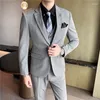 Men's Polos Suit Business Casual Three-Piece Formal Korean Slim Man Groom Wedding Men