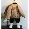 Jackor Autumn and Winter Boys Thighted Coat Big Boys Cotton Coat Jacket Childrens Baby Warm Baseball Jersey 230922