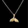 Lovely Whale Tail Fish Nautical Charm Necklace for Women Girls Animal Fashion Necklaces 2 Colors Mermaid Tails Jewelry292P