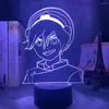 Veilleuses 3D Avatar le dernier maître de l'air Toph Beifong lampe pour la décoration intérieure anniversaire lumière LED chambre