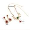 Collier boucles d'oreilles ensemble femmes mode colliers ensembles arabe dubaï mariage bijoux boucles d'oreilles pour femmes dames boucle d'oreille élégant