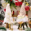 Objets décoratifs Figurines Lucky Gnome Ornement Fait à la main LED Poupées de Noël Chaud Mignon Ornements en peluche pour bureau suspendu assis Fournitures de fête 230923