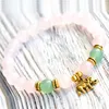 MG0748 8 mm Rose Quarz Elephant Charm Armband Green Aventurine Energy Armband Handgjorda kvinnors handled Mala Yoga Armband257R