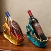 Dekorativa föremål Figurer Harts Classic Elk Wine Rack Creative Crafts Light Luxury Holder Modern Home Cabinet Ornament Office Desktop Decor 230923