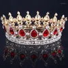 Корона аксессуары для волос в стиле барокко Королевская тиара Корона со стразами Супер Королева свадебный подарок для женщин1274E