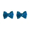 Boucles d'oreilles pendantes U-Magical Insolite Bleu Bowknot Amour Coeur Boucle D'oreille Pour Les Femmes Fleur Longue Chaîne Strass Bijoux Accessoires