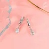 Hoop Earrings KOFSAC Summer Refreshing Zircon Water Droplets For Women Simple 925 Silver Earring Jewelry Fashion Lady Girl Gift