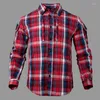 Men's Casual Shirts Spring Outdoor Fan Plaid Tactical Women Long Sleeve Breathable Cotton Shirt Combat Training Military Uniform Camisa