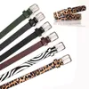 Cinture Est 1.8 cm 103 cm Cintura larga femminile Cintura nera leopardata Zebra Mucca a righe con stampa Cintura da donna Cintura sottile e stretta selvaggia