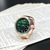 Designer de moda punk relógio anel hip hop dedo relógio quartzo verde incorporação moda presente por atacado