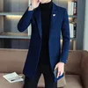 Herren-Wollmischungen, lässig, Herbst, mittellang, Trenchcoat, fest, Windjacke, Oberbekleidung, koreanischer schmaler gestreifter Wollmantel, Business-Mantel, verdickte Jacke 230922