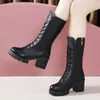 Chunky High Top 186 plate-forme PU Pu Over-the-Knee Boots Femme Retro Punk Augmenter les longues chaussures Woman889 230923 NK 643 NK