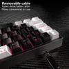 Клавиатуры MUCAI Мини-механическая клавиатура портативная USB-игровая красный переключатель 61 клавиша Проводной съемный кабель Сменный RGB-подсветка MK61 230922