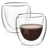 Verres à vin 5 tailles 6 Pack tasses à café en verre transparent à double paroi ensemble de tasses à couche isolée pour bar thé jus de lait eau expresso S 230923