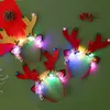 Party Hats Christmas Hair Band Glowing Crutch Headband Xmas Tree Snowflake Deer Horn Light Flashing Headwear Merry Gift 230923