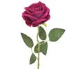 장식용 꽃 1 PCS 시뮬레이션 플란넬 렛 장미 싱글 인공 꽃 식물 웨딩 홈 발렌타인 데이 장식 꽃다발