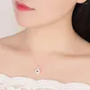 Chaînes Saiye 925 Sterling Silver Collier Peach Blossom Zircon Pendentif pour les femmes Charm Bijoux Cadeau de Noël